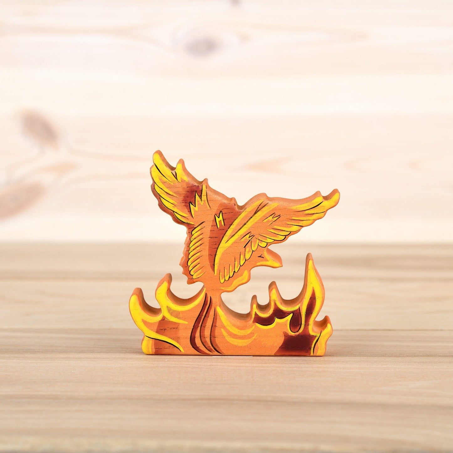 Wooden Phoenix figurine
