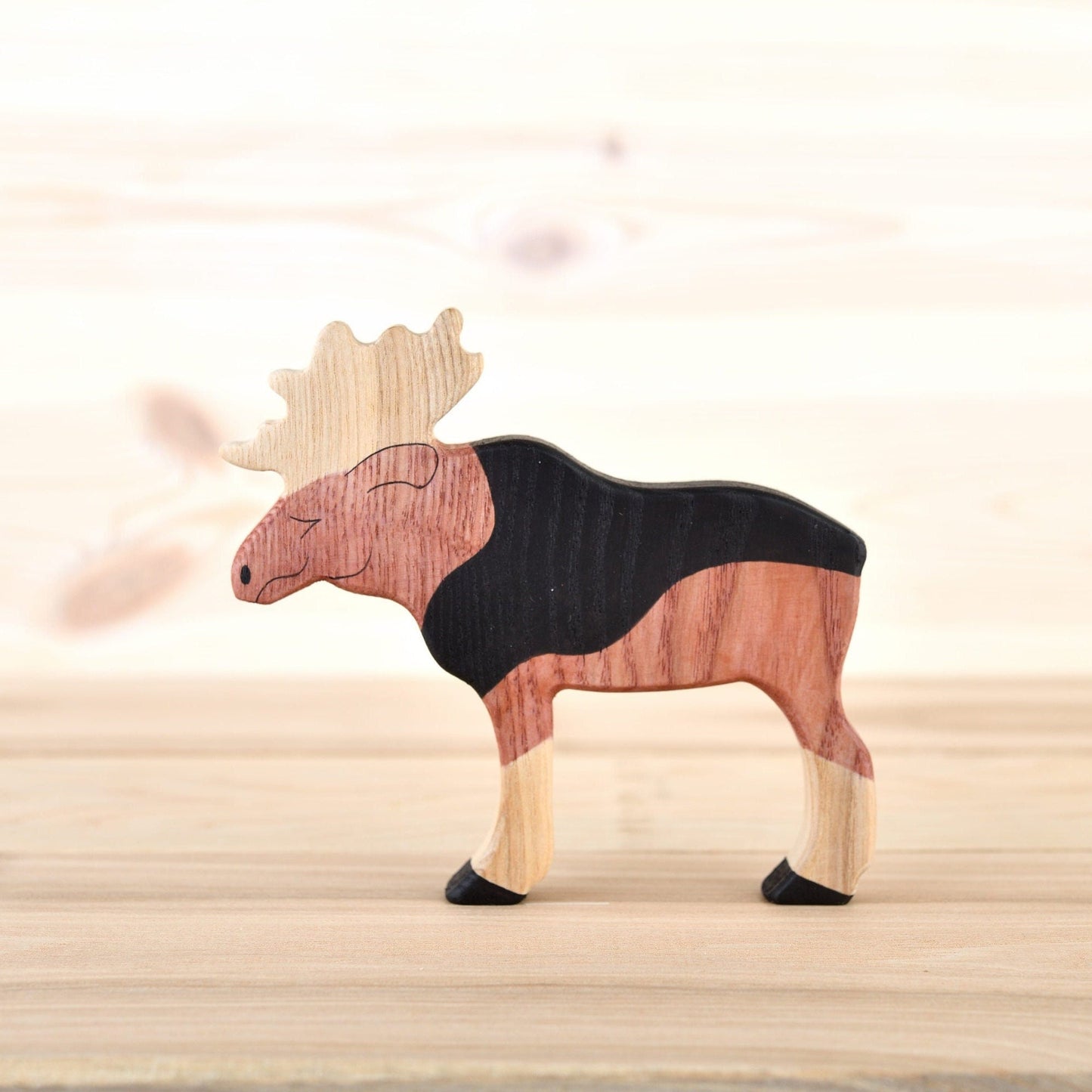 Wooden moose toy