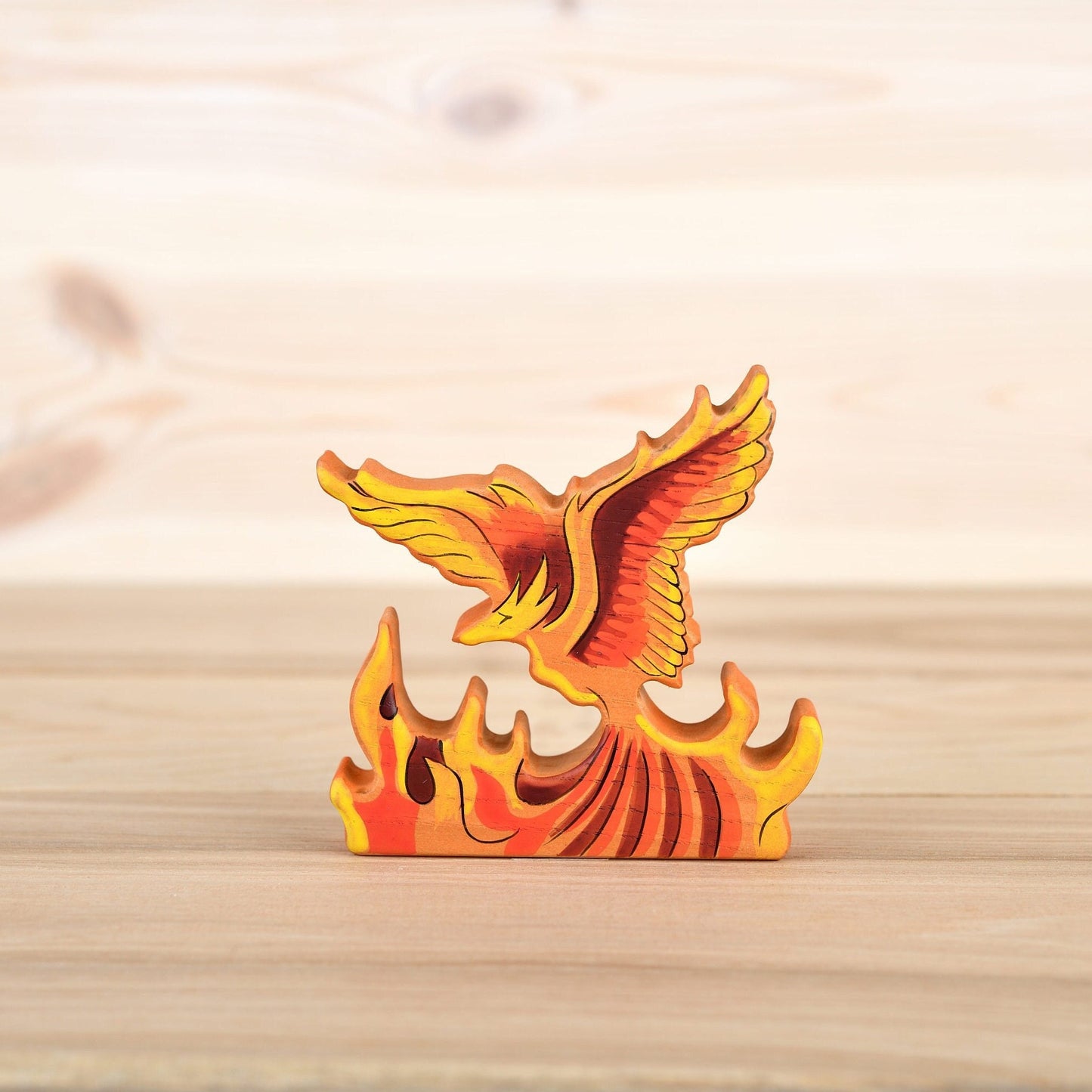 Wooden Phoenix figurine
