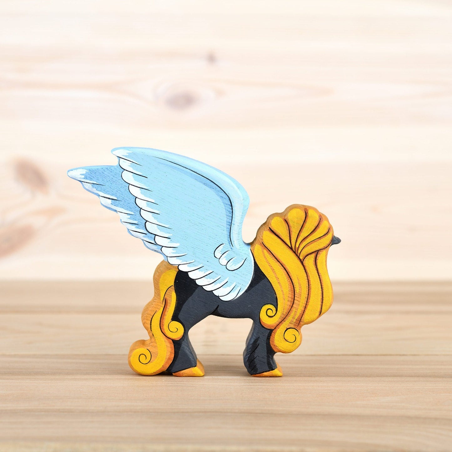 Wooden Pegasus figurine