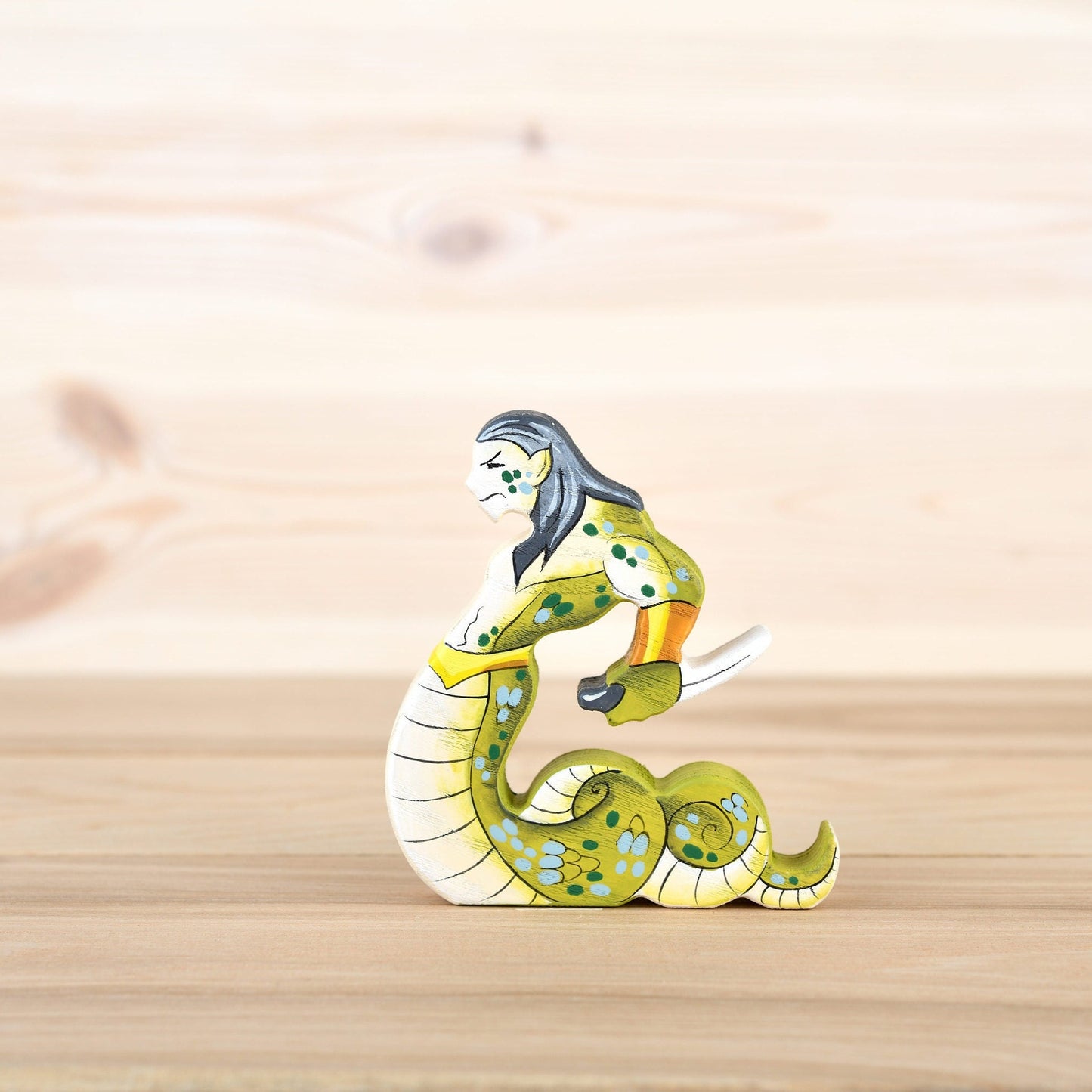 Wooden Naga figurine