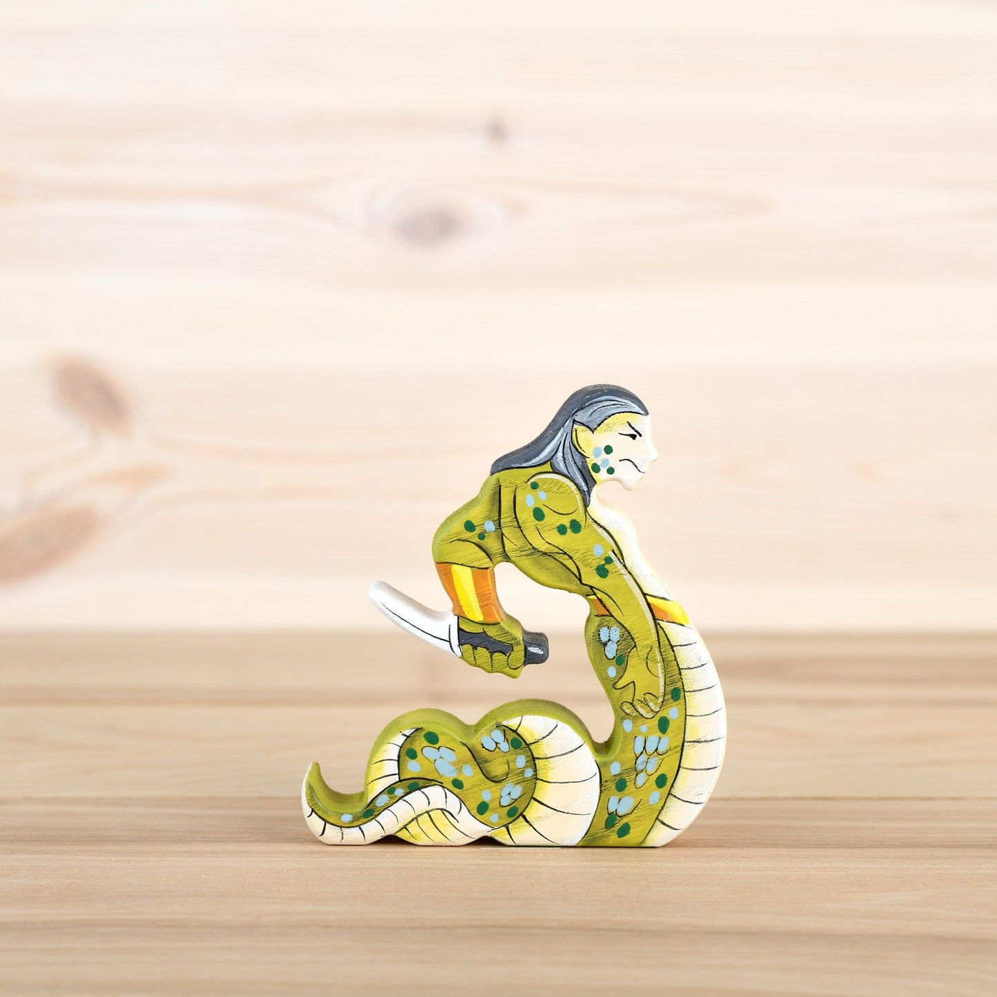 Wooden Naga figurine