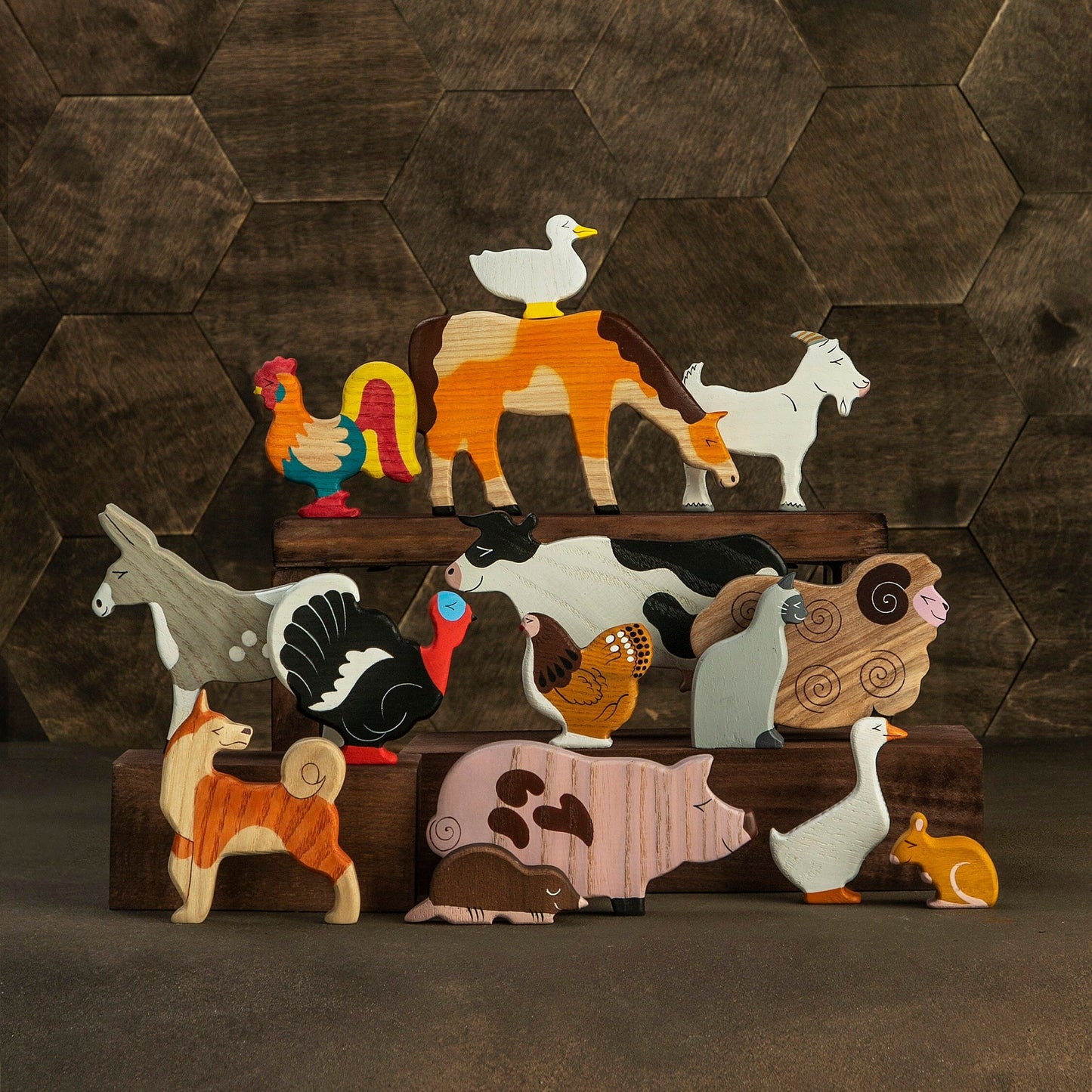 Wooden Farm set (19 pcs)
