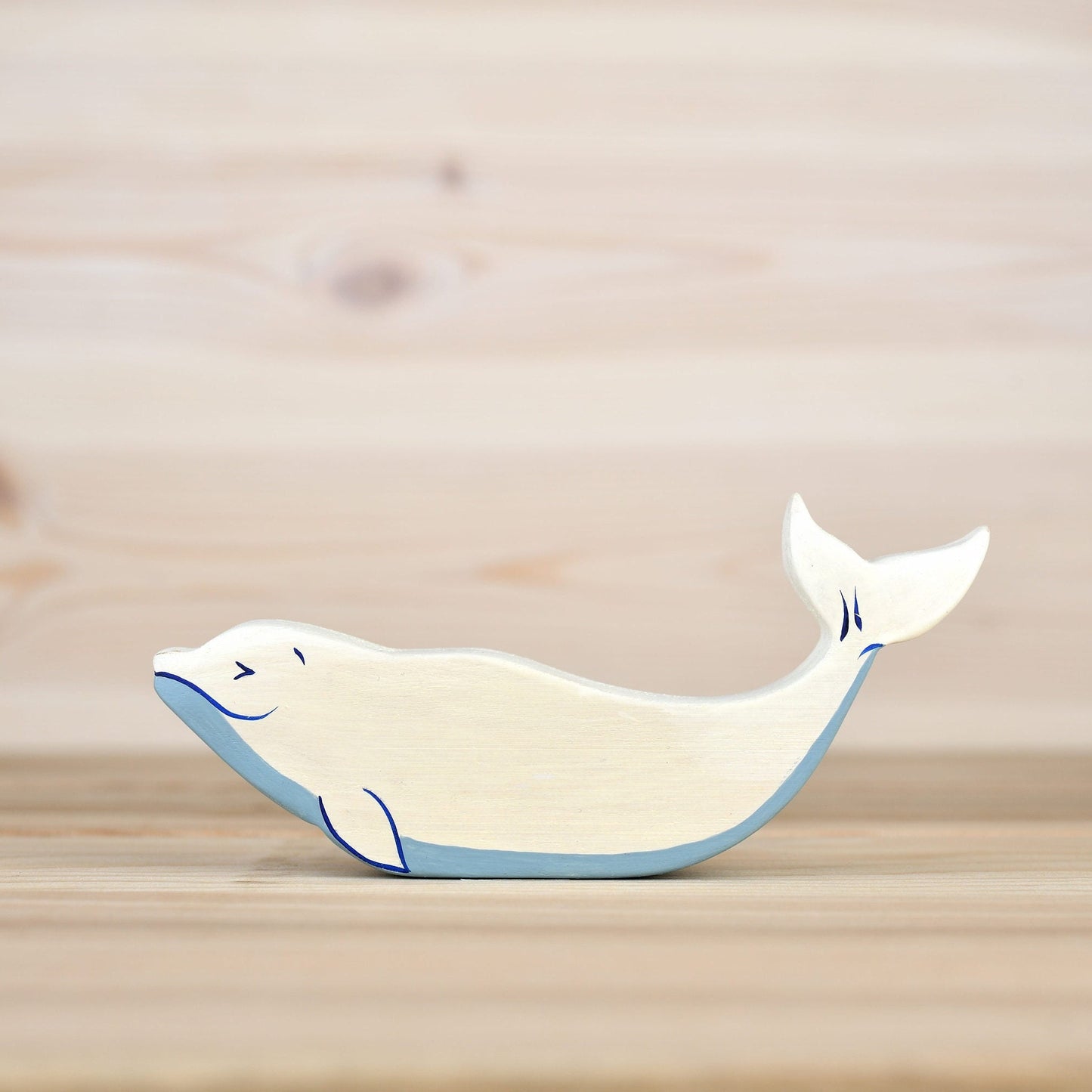 Wooden white whale toy