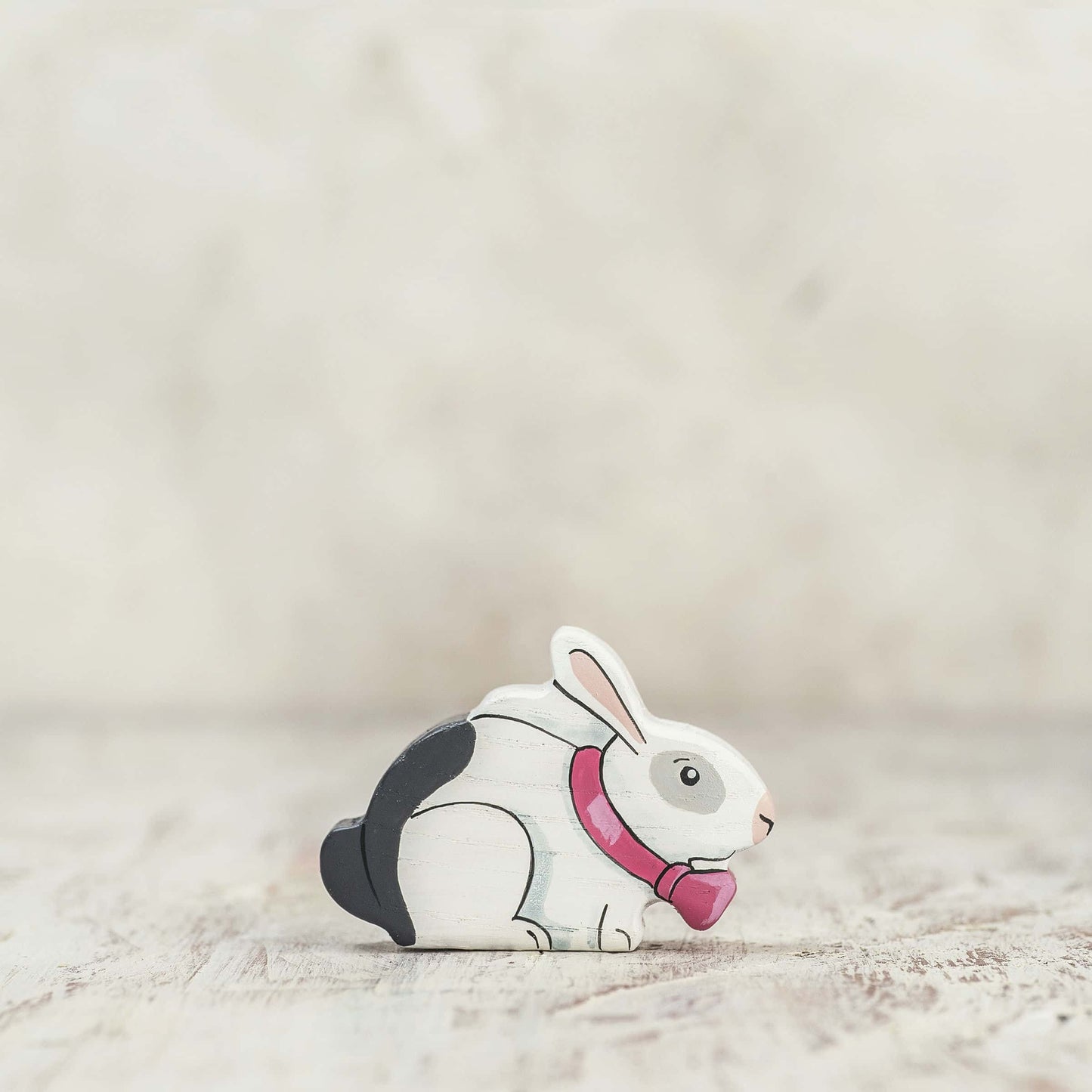 Wooden white rabbit toy