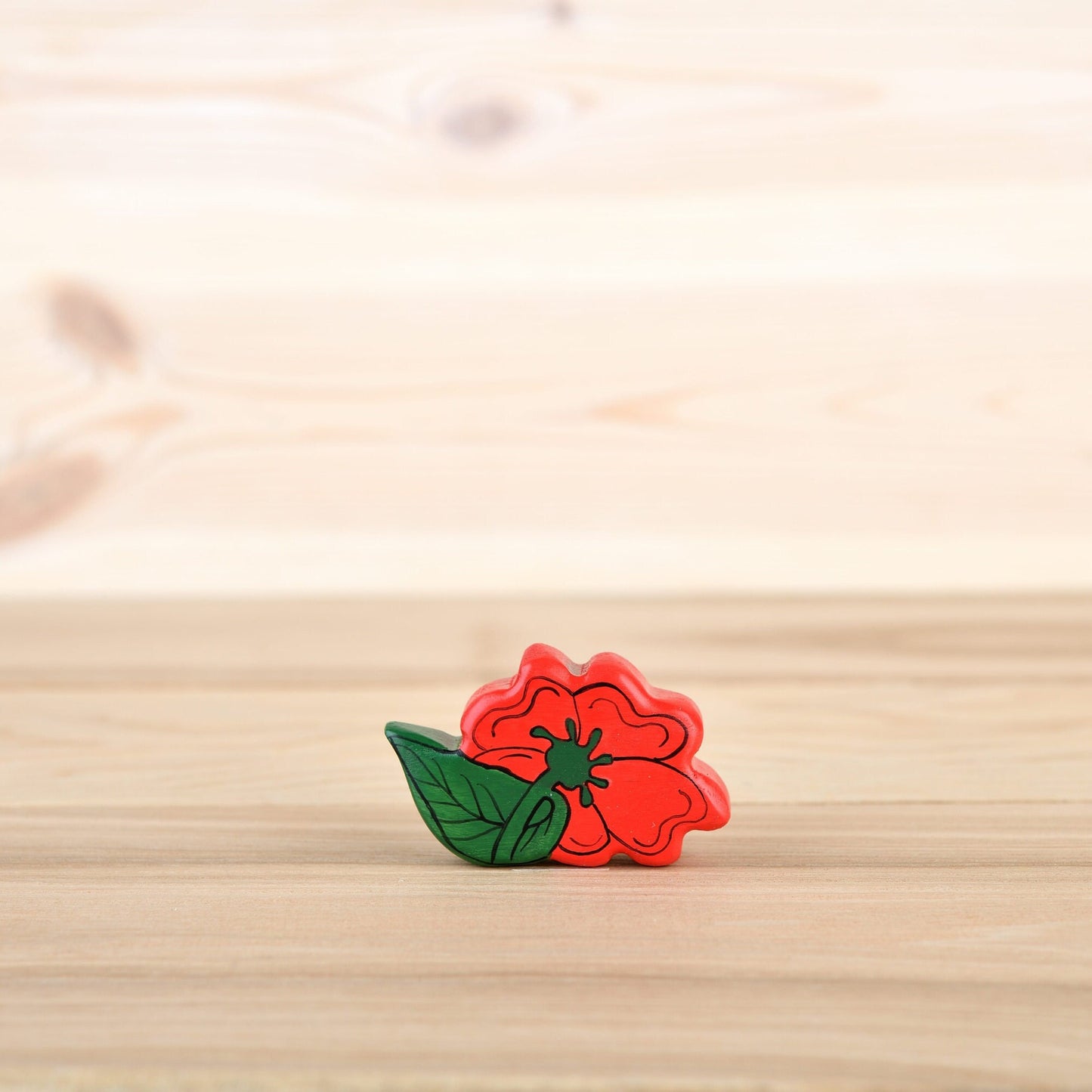 Wooden Red Flower Toy