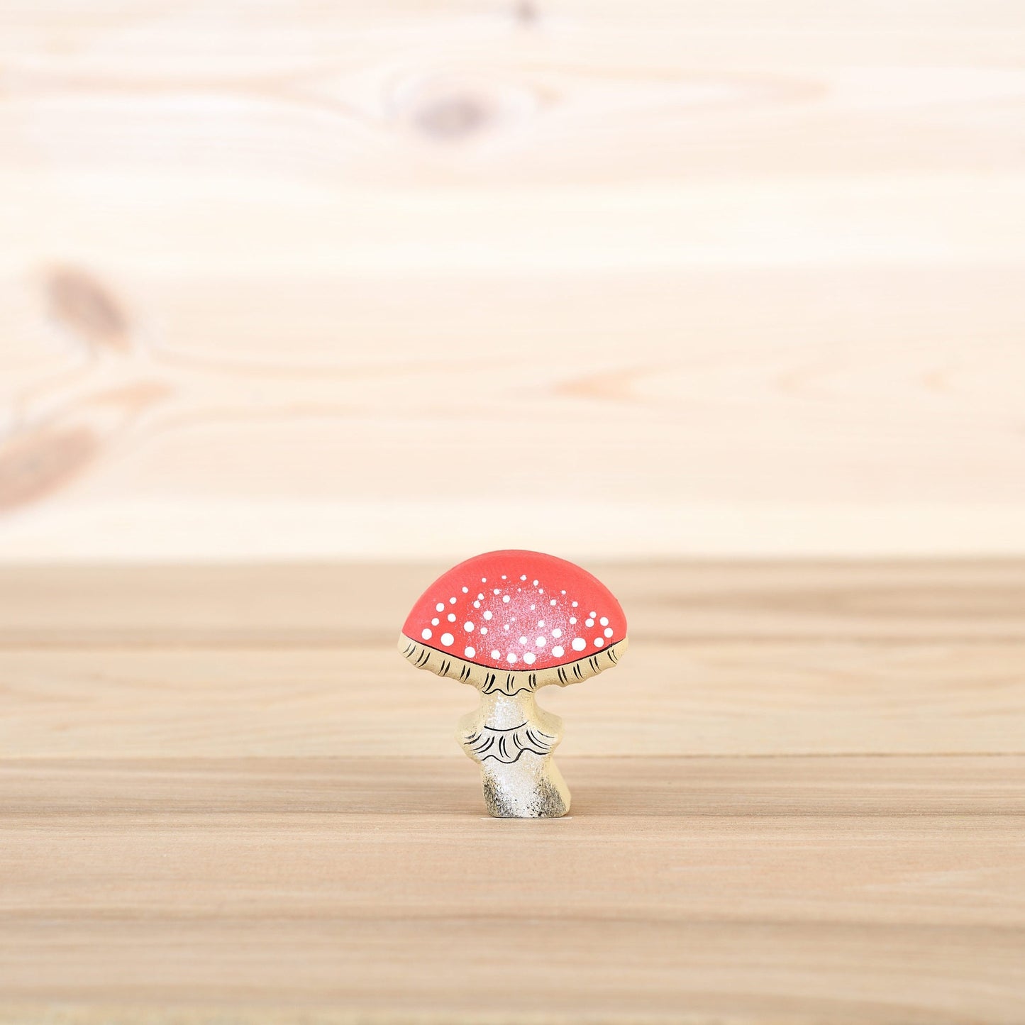 Wooden Toadstool Figurine