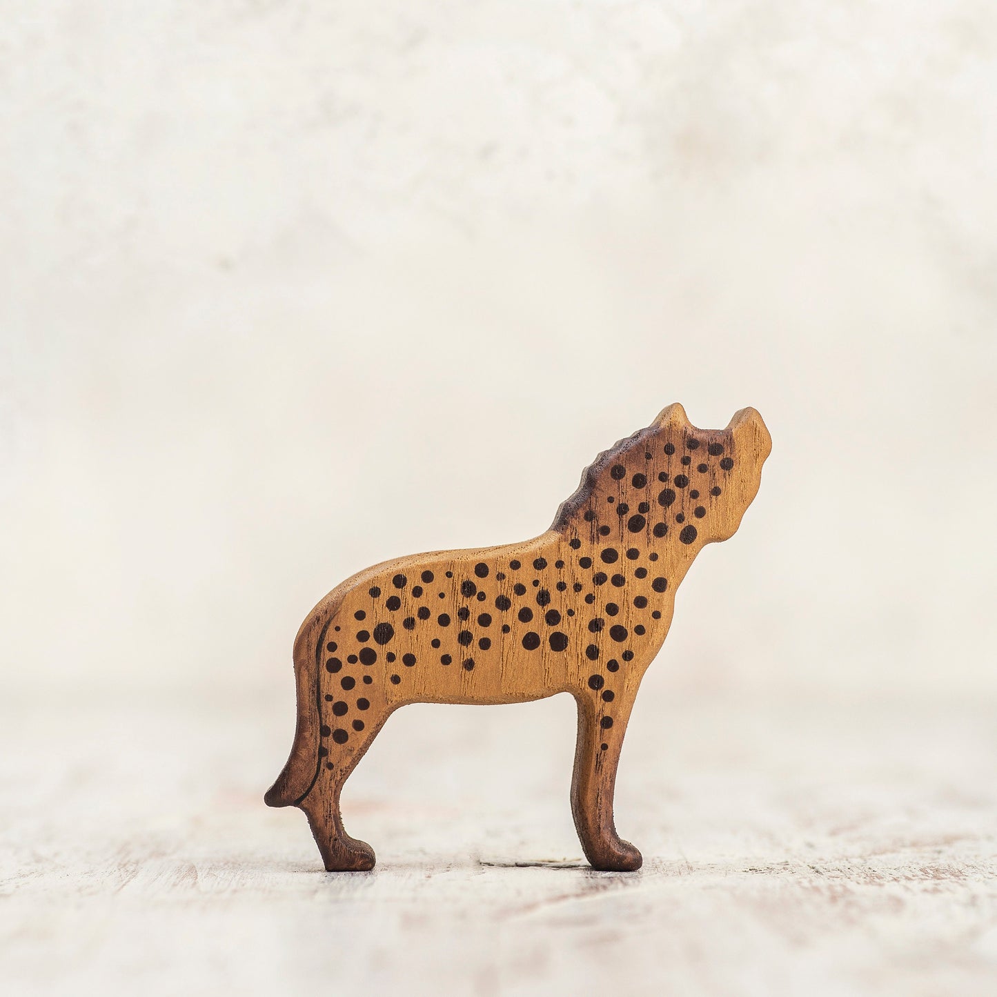 Wooden Hyena Figurine