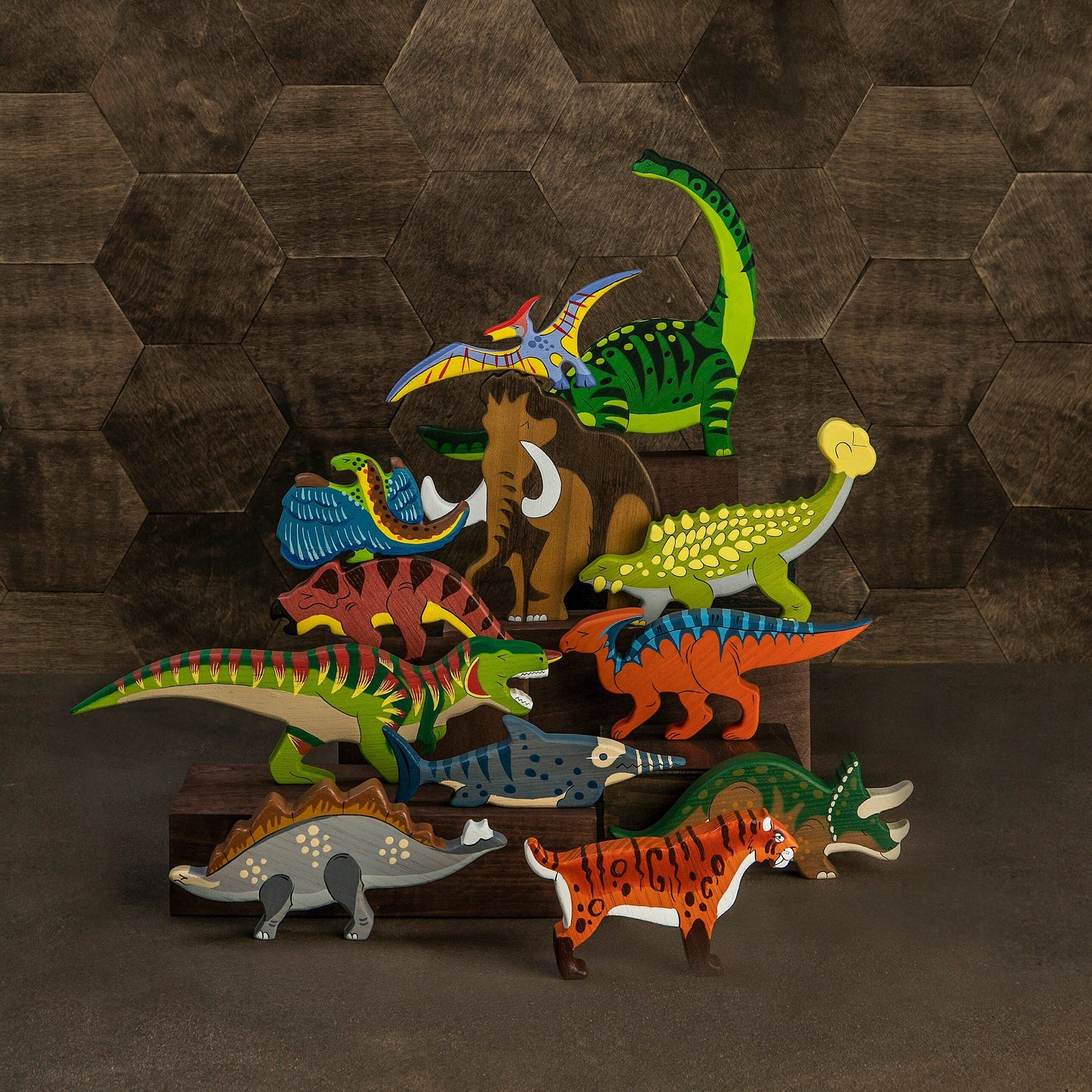 Wooden Stegosaurus Toy
