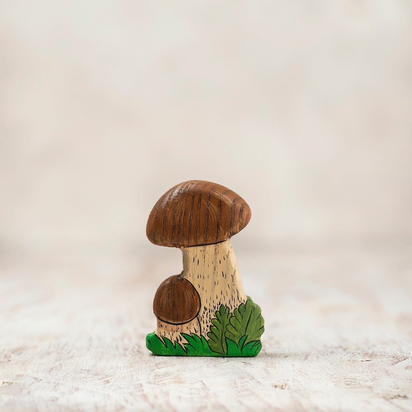 Wooden Birch Mushroom Toy
