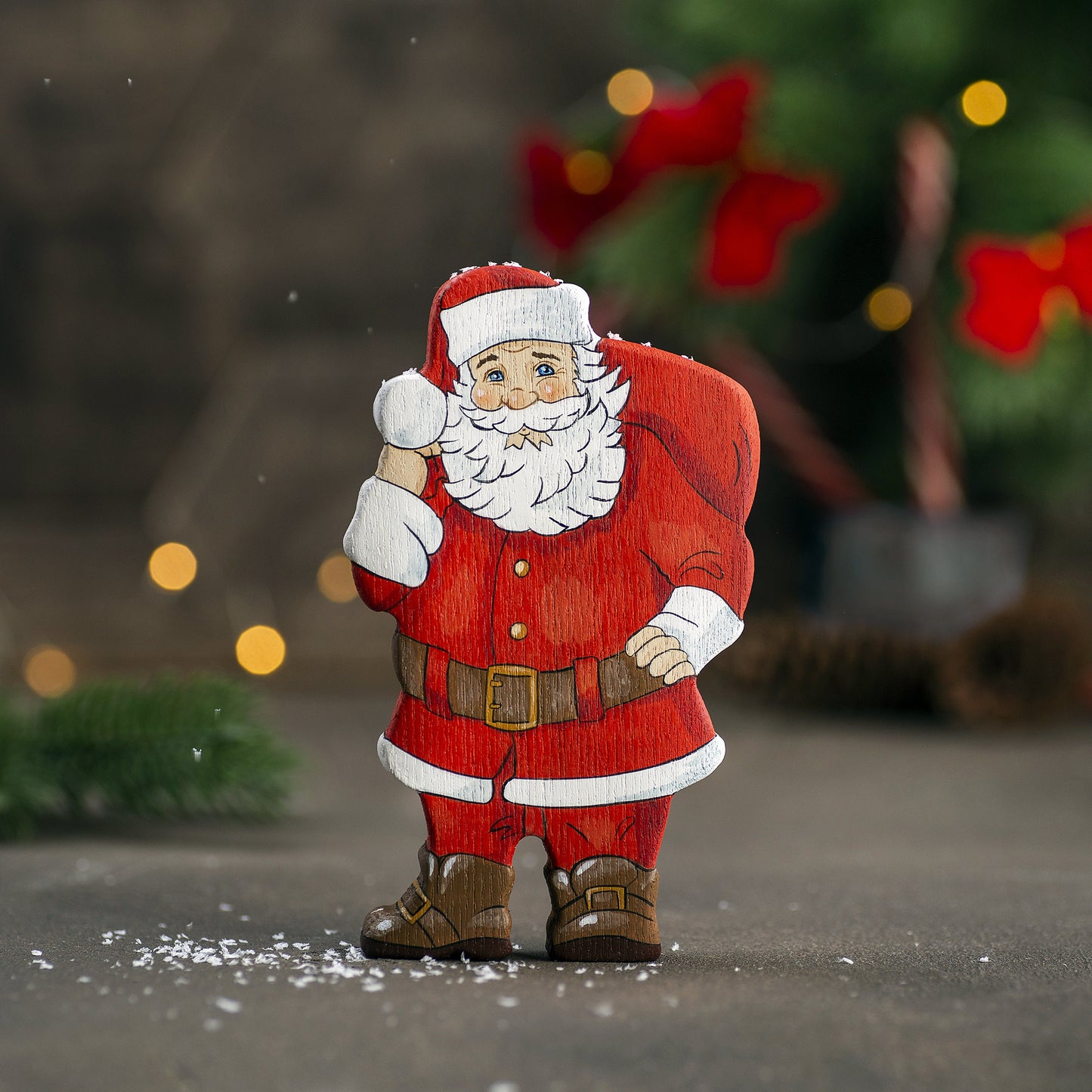 Wooden Santa Figurine