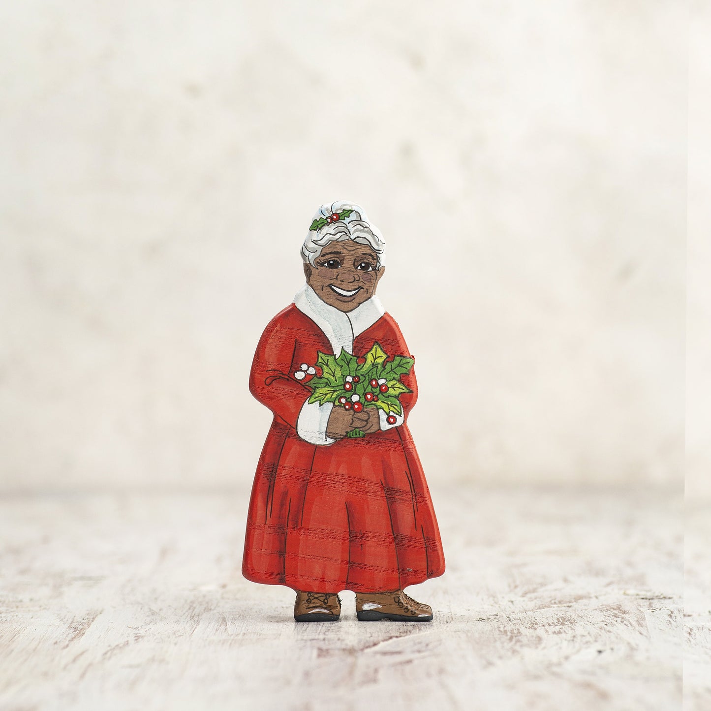 Wooden Mrs. Claus Figurine
