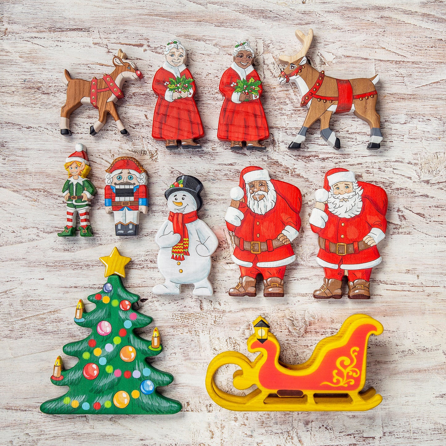 Wooden Mrs. Claus Figurine