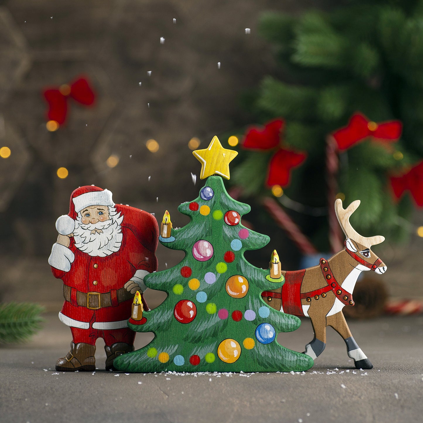Wooden Christmas Deer Toy