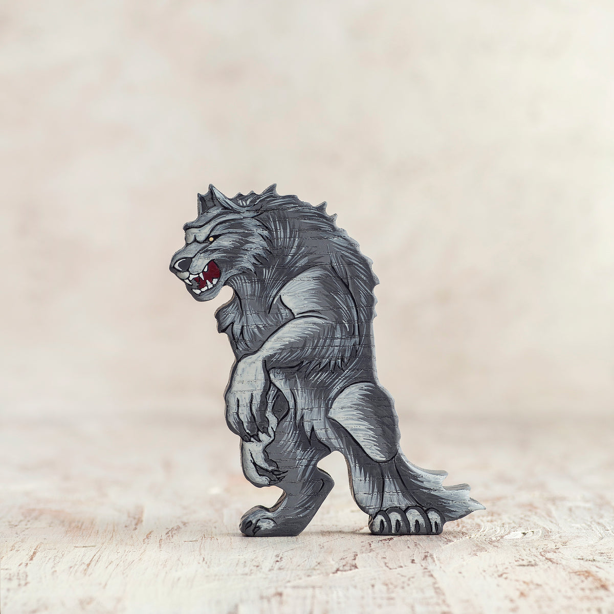 Wooden Werewolf Figurine