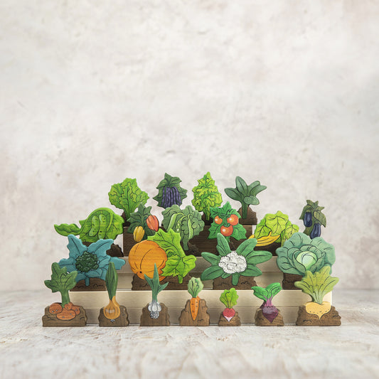 Handcrafted Wooden Garden Vegetables Set