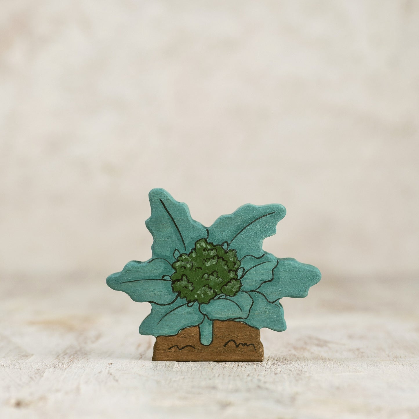 Handcrafted Wooden Broccoli Toy