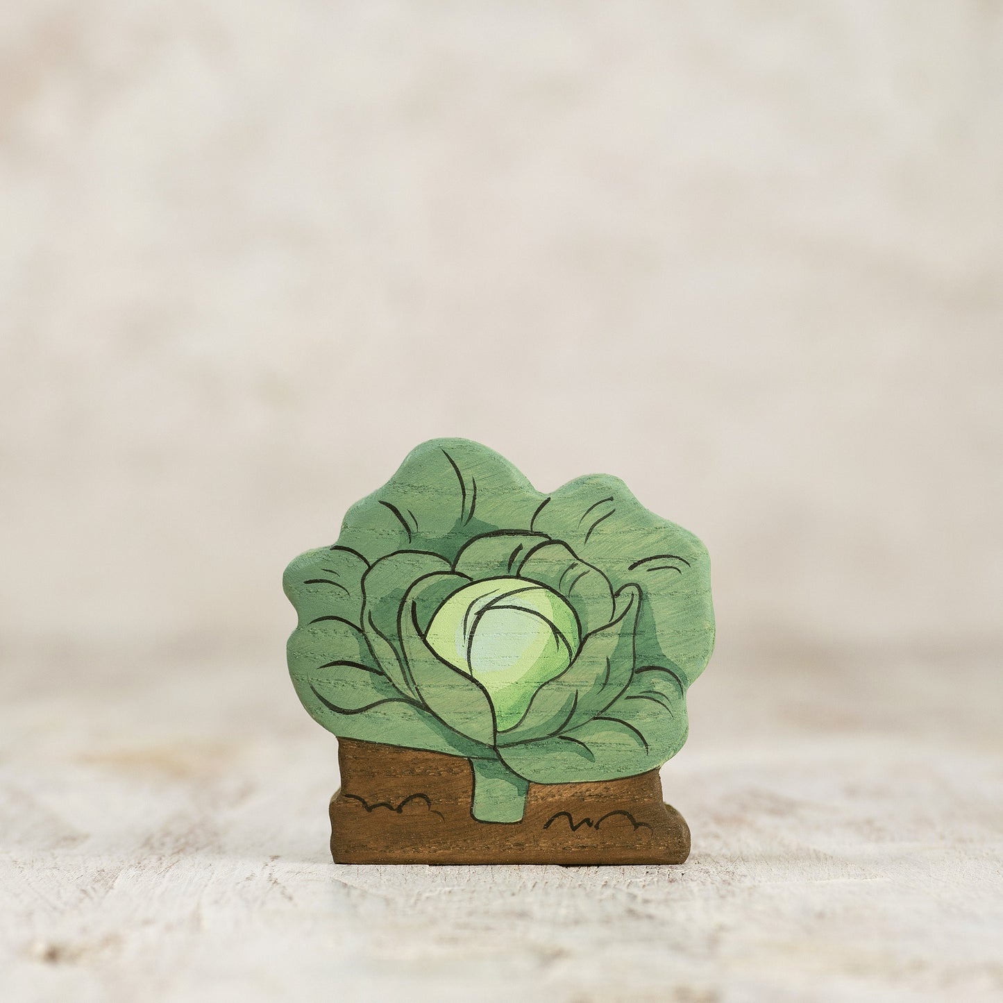 Handcrafted Wooden Cabbage Toy