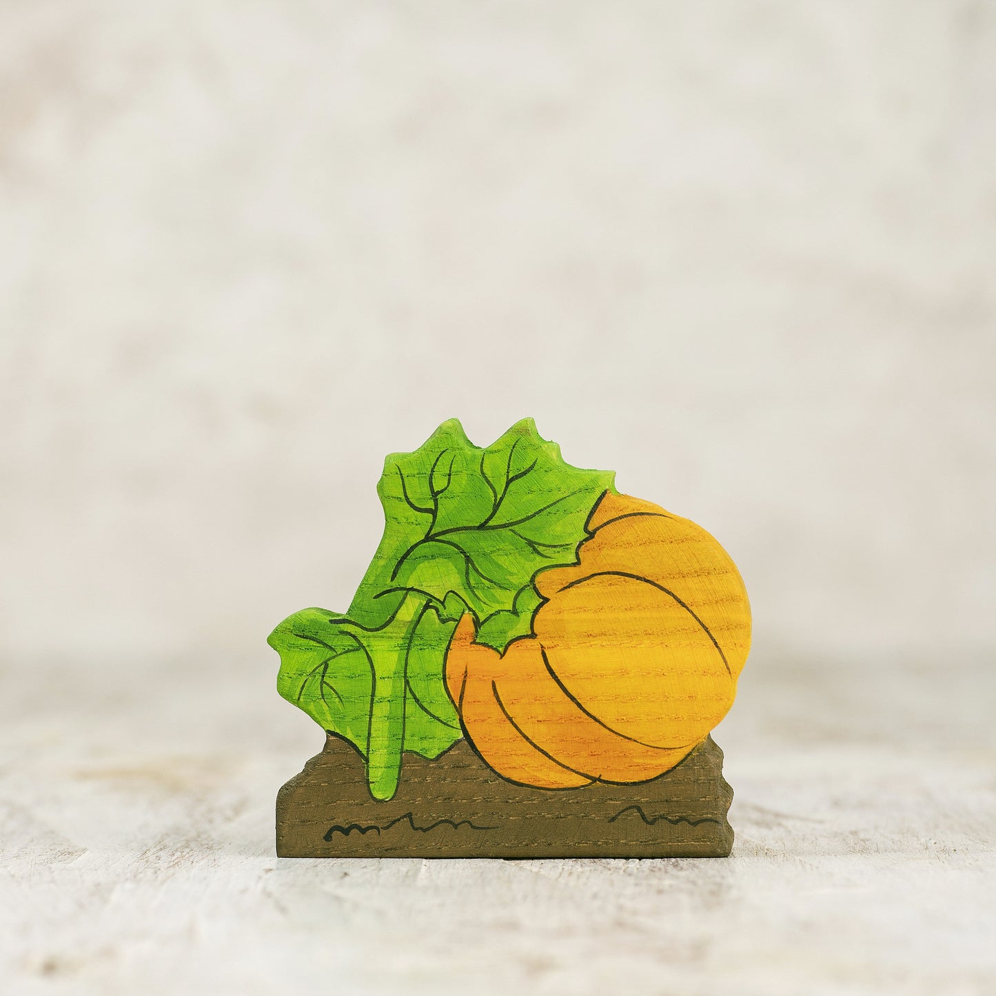 Handcrafted Wooden Pumpkin Toy