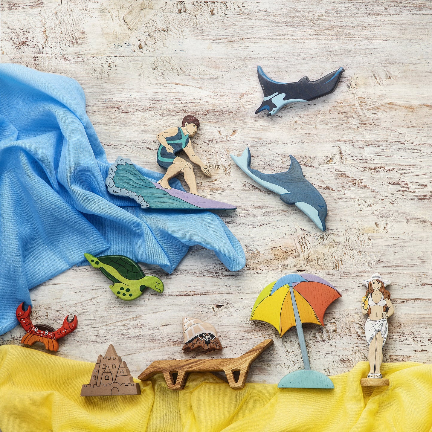 Handcrafted Wooden Sunbather toy