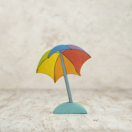 Handcrafted Wooden Beach Umbrella Toy
