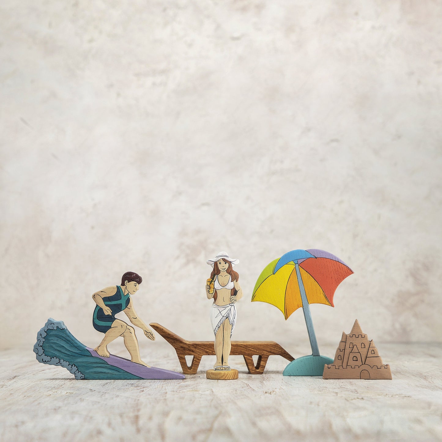 Handcrafted Wooden Sunbather toy