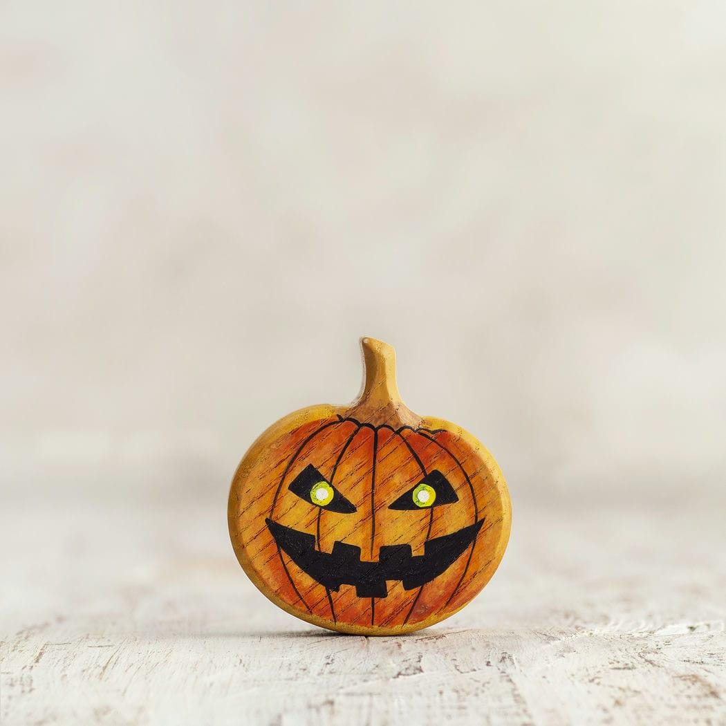 Wooden Jack-O-Lanterns - Handcrafted Halloween Decorations