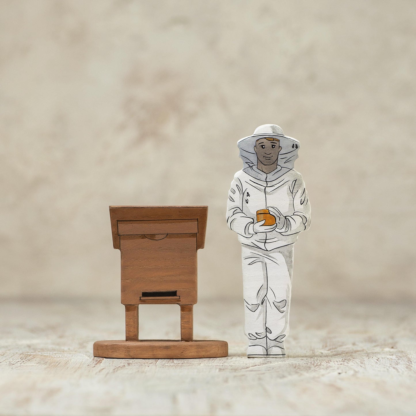 Wooden Beekeeper Figurine