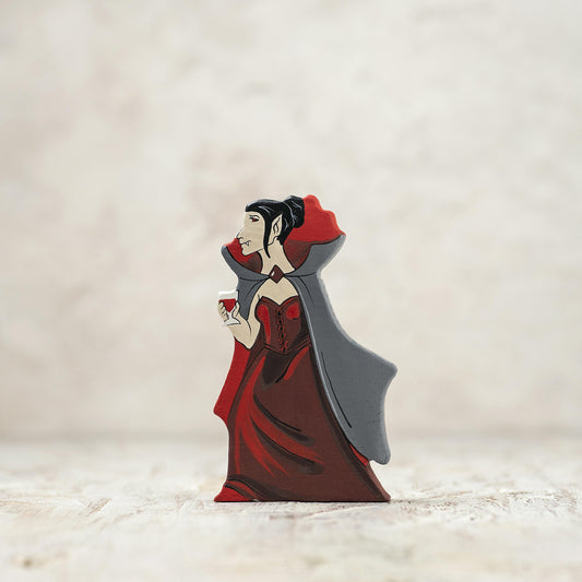 Wooden Vampire Lady Figurine