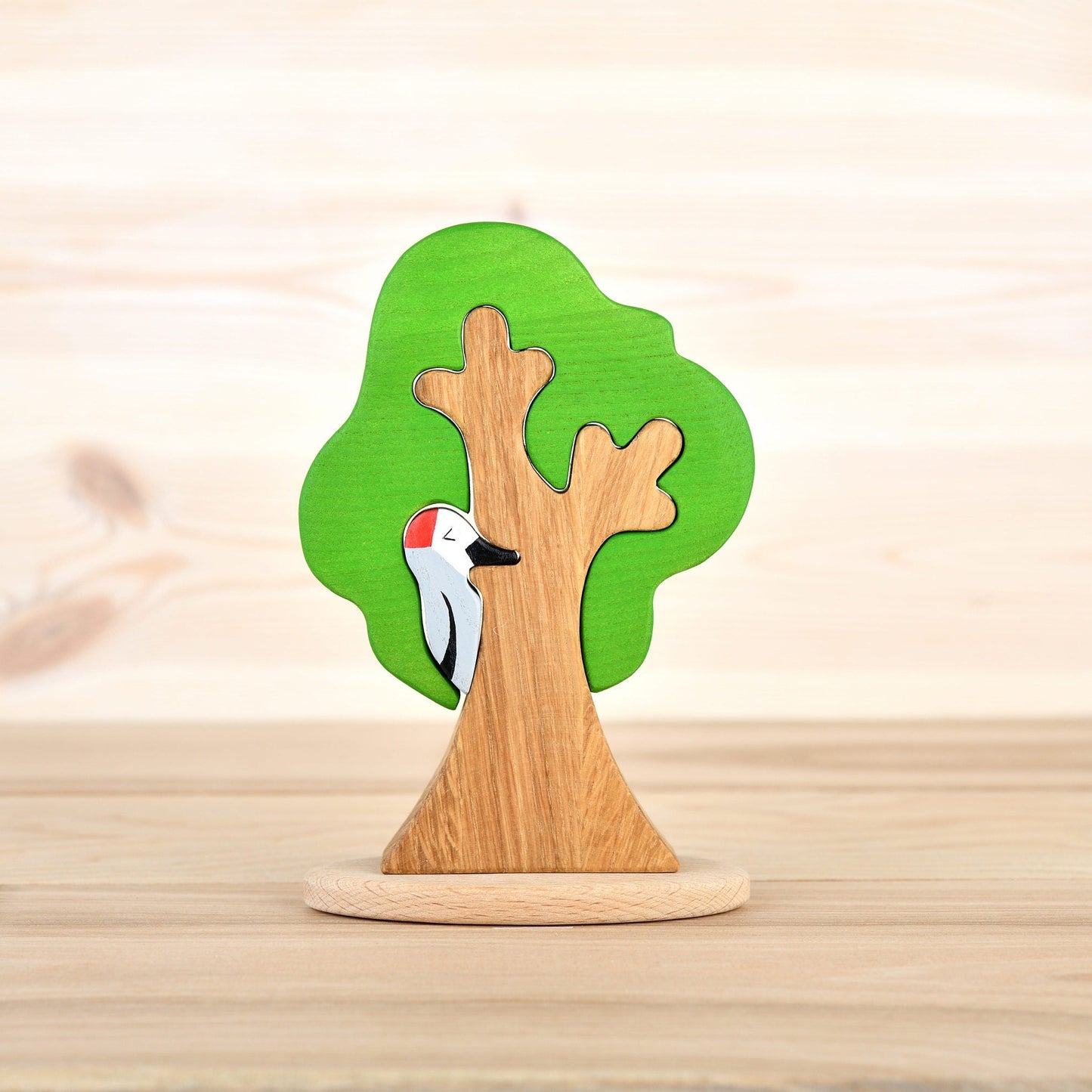 Wooden Tree with a woodpecker