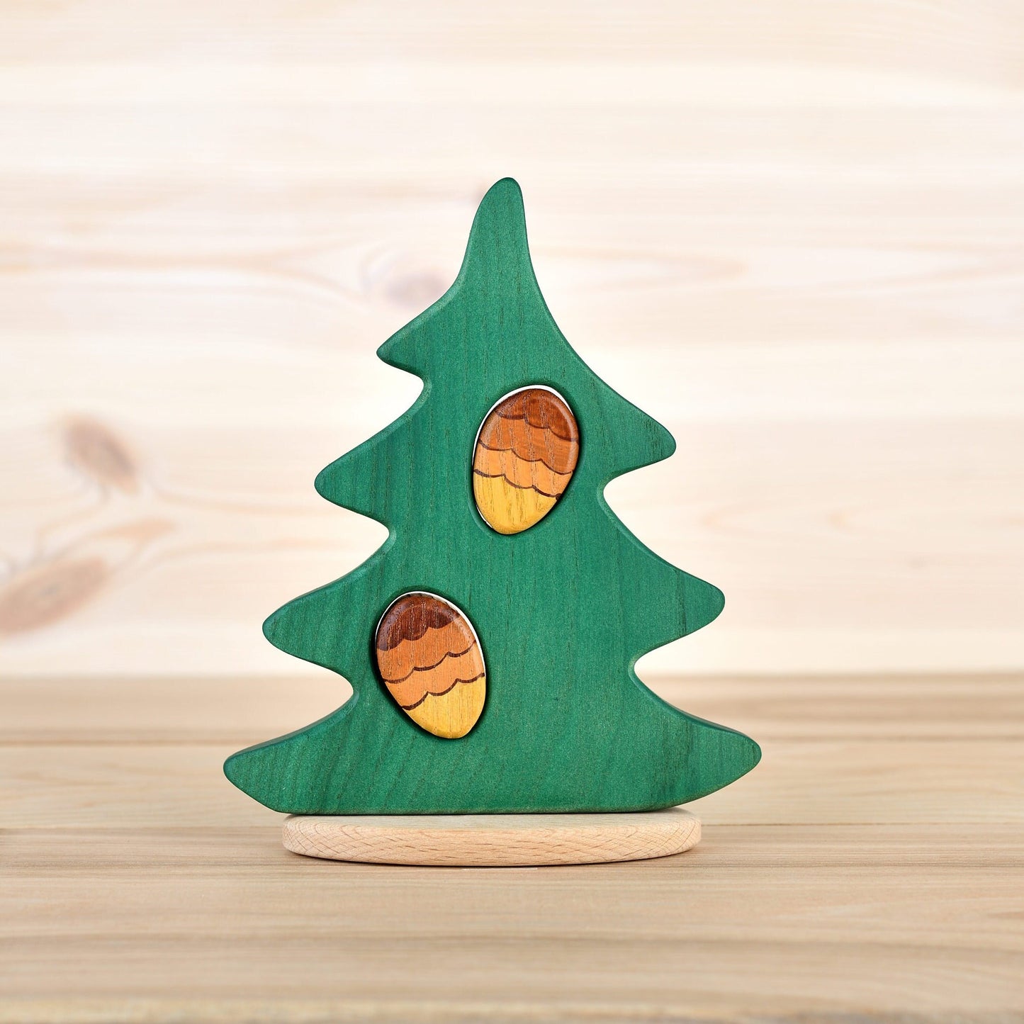 Wooden Pine tree Puzzle with cones