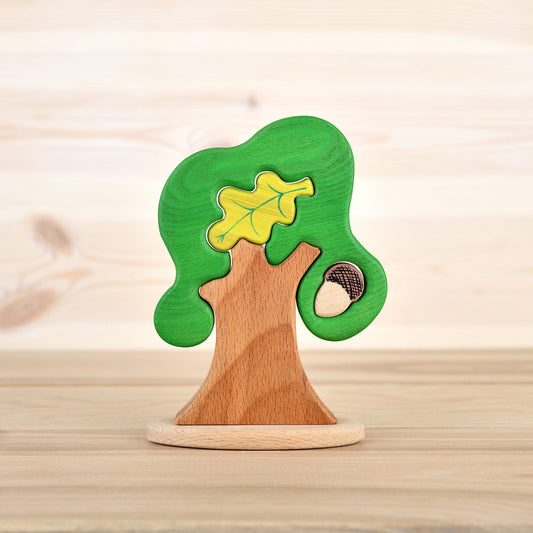 Wooden Puzzle toy Oak & acorn tree