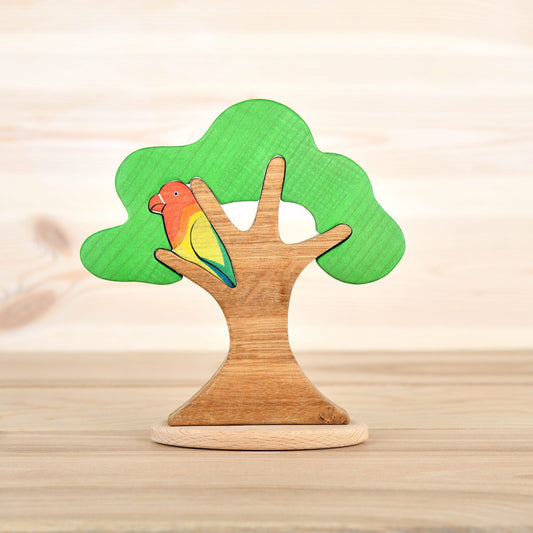 Wooden Tree with a parrot
