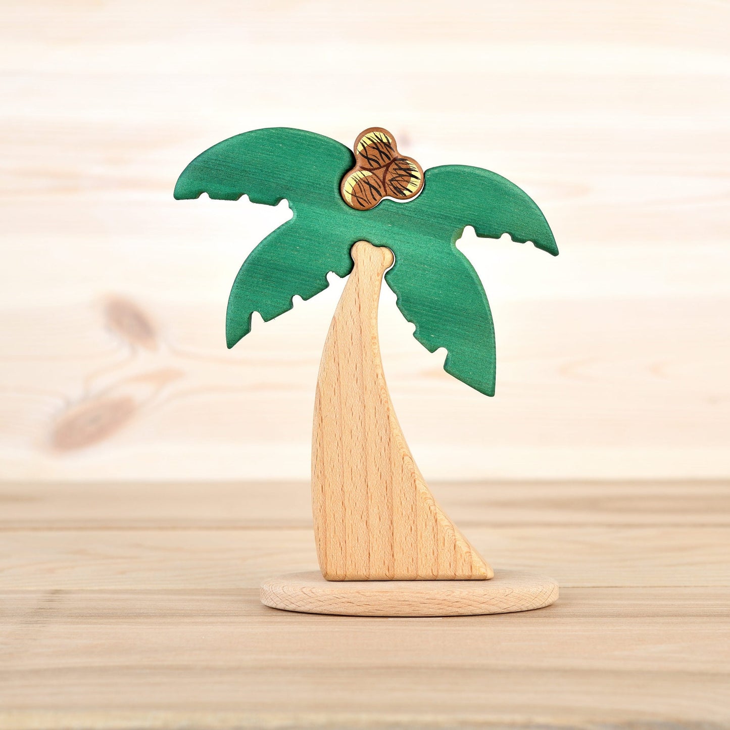 Wooden Palm tree with coconuts