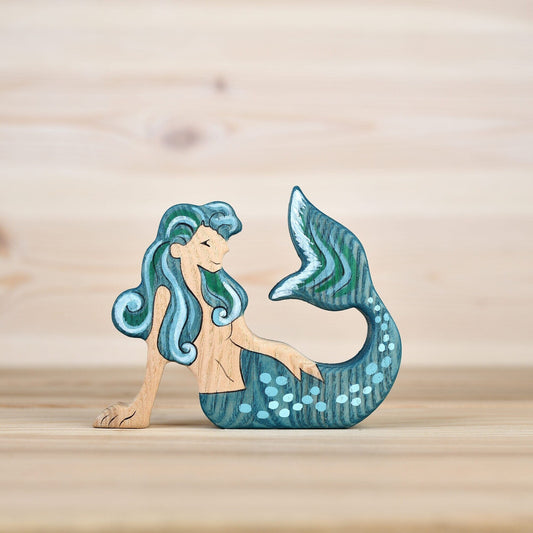 Wooden Mermaid figurine