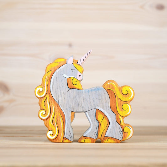 Wooden Unicorn figurine