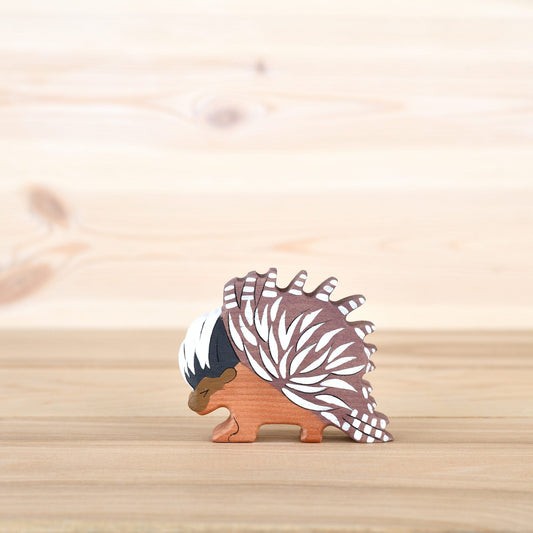 Wooden porcupine toy