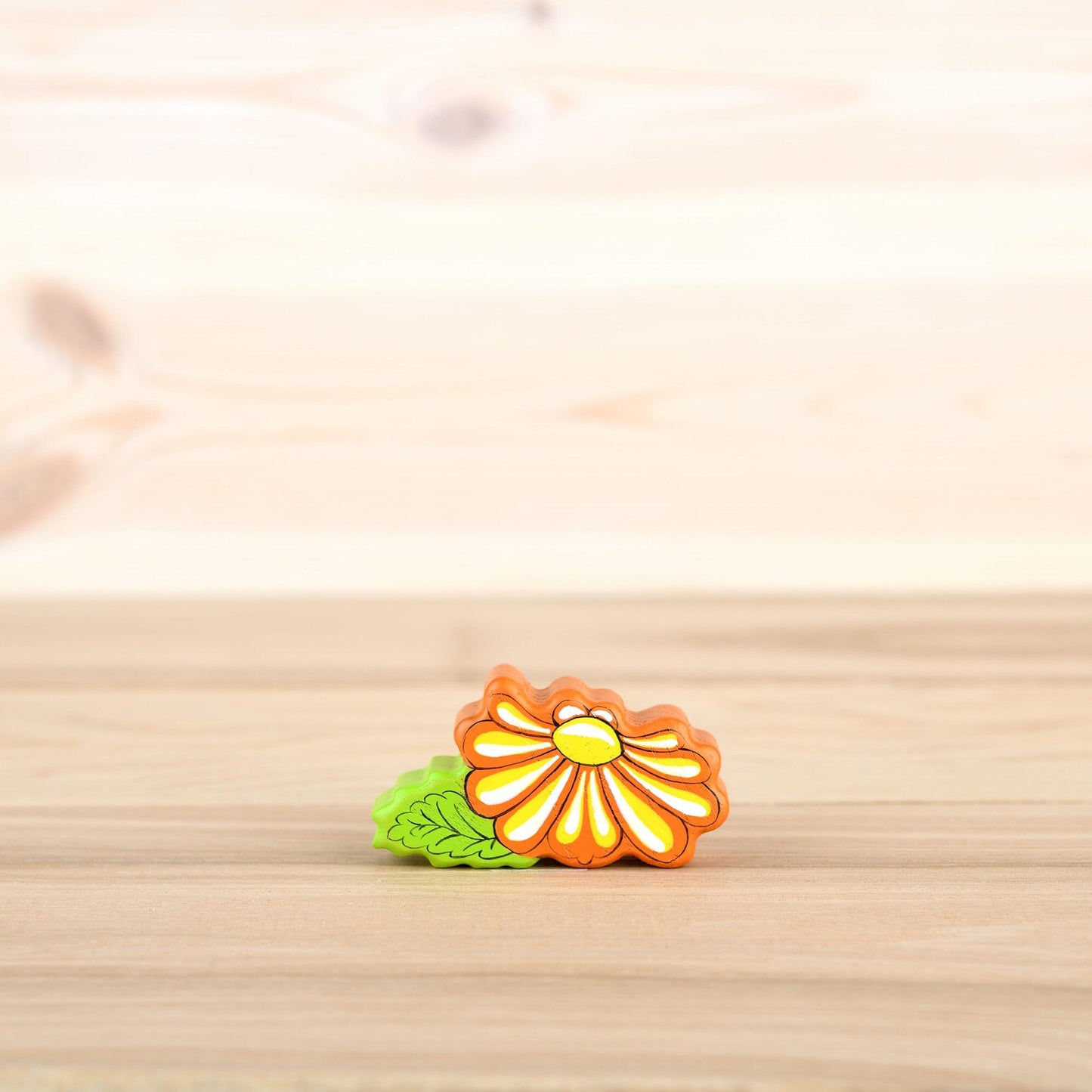Wooden Yellow flower figurine