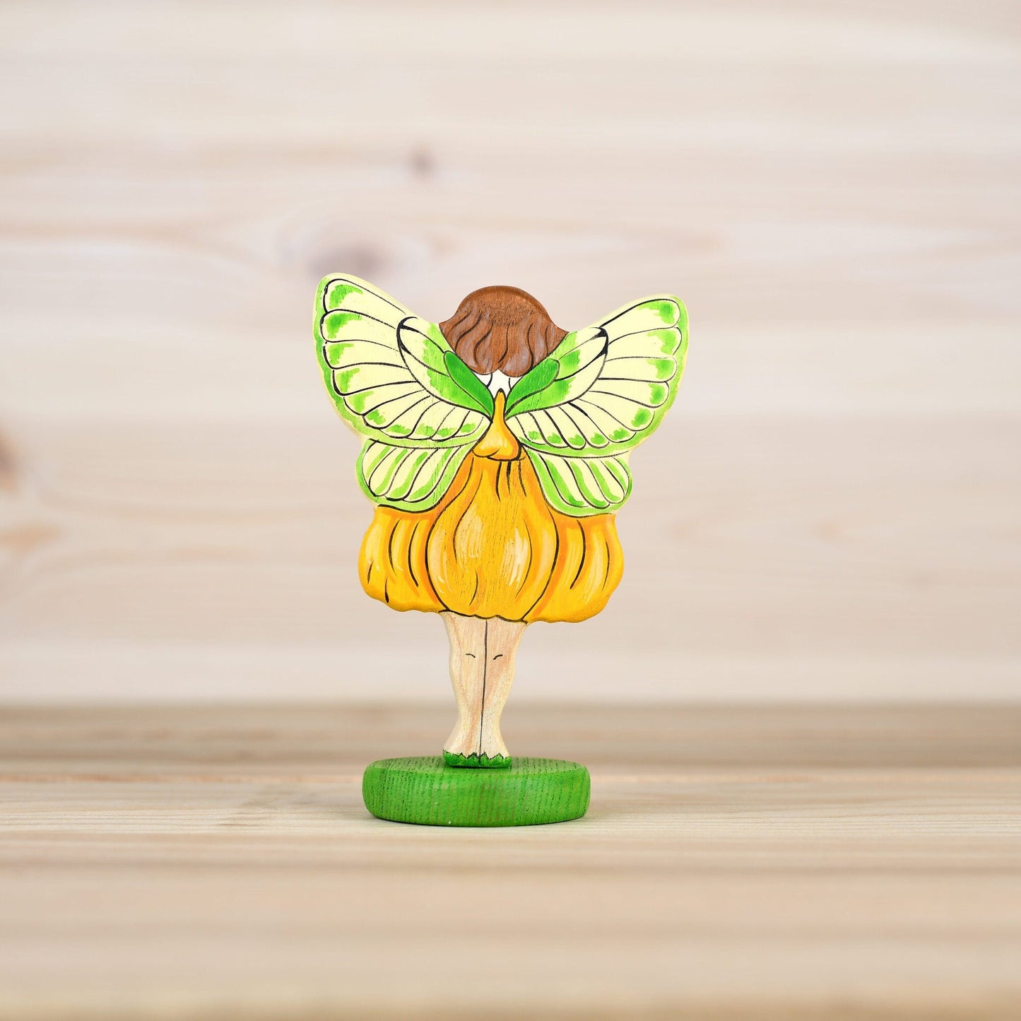 Wooden Yellow Fairy Flower Fairy figurine
