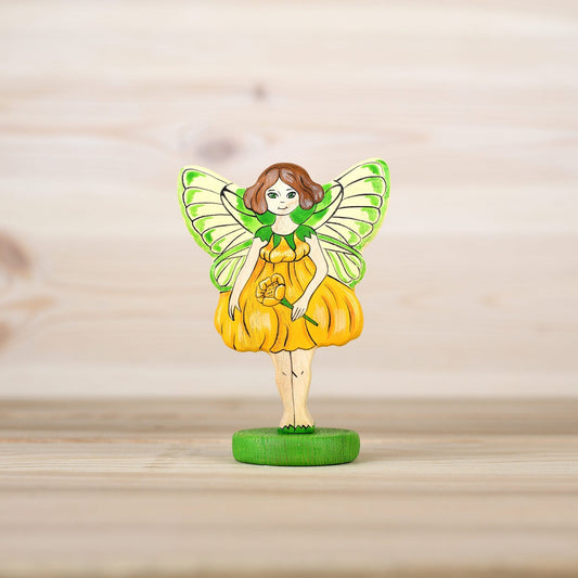 Wooden Yellow Fairy Flower Fairy figurine