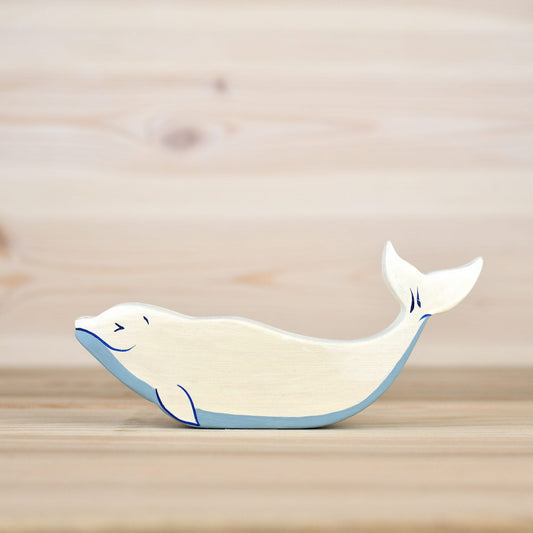 Wooden white whale toy