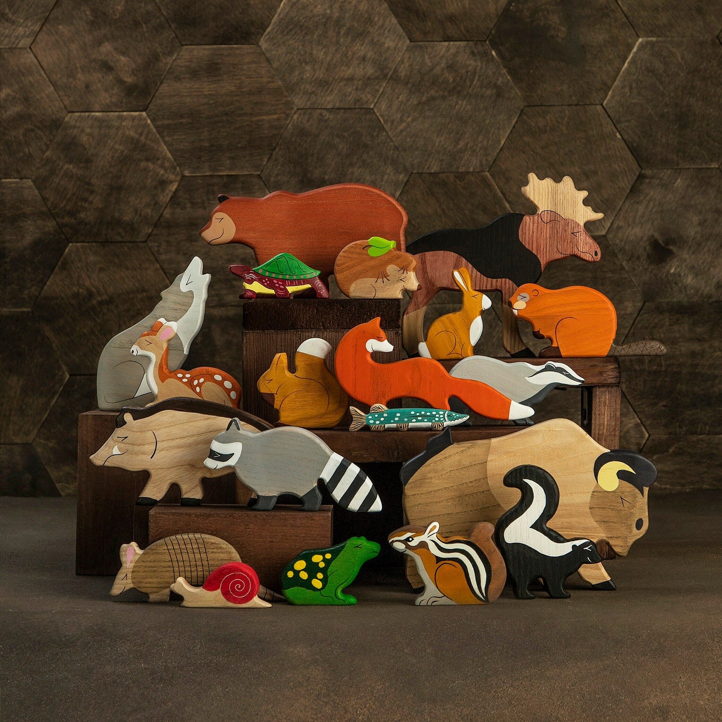 Wooden Wolf Toy