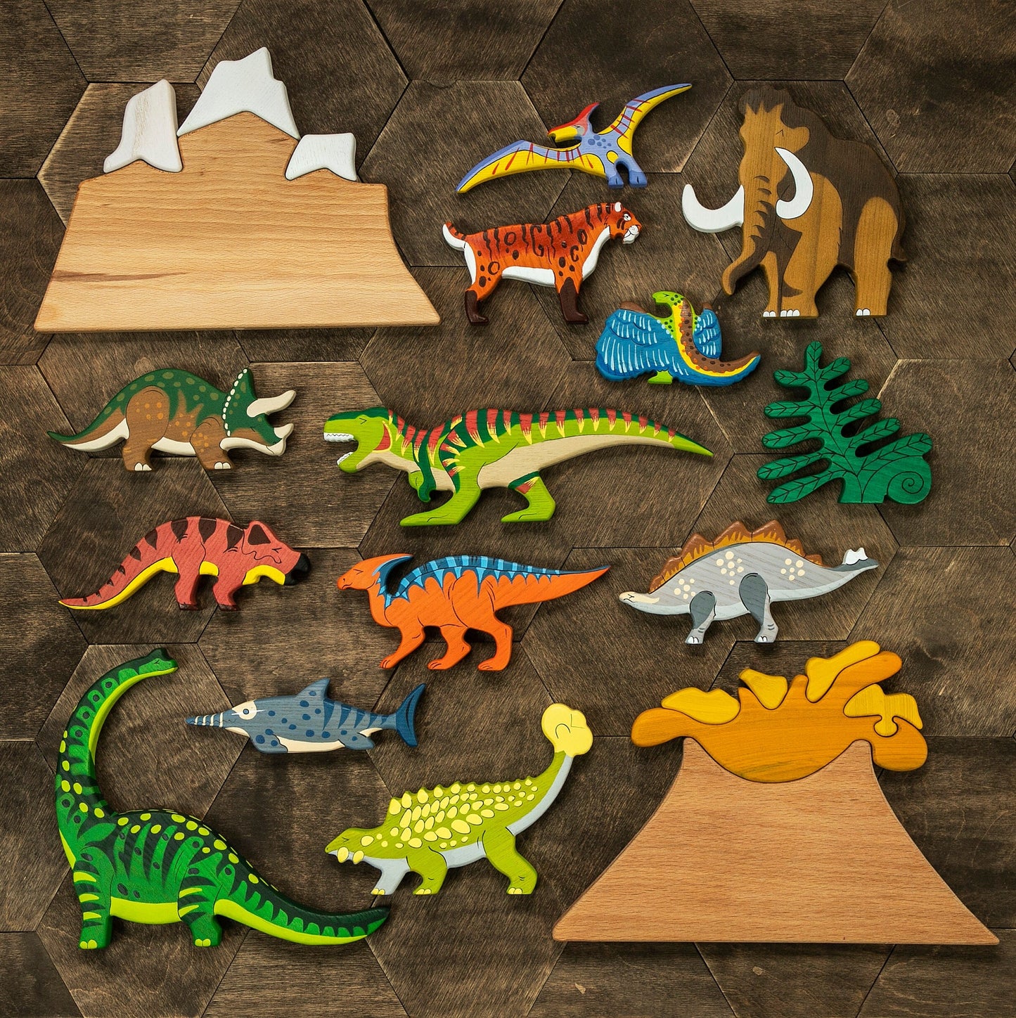 Wooden Stegosaurus Toy