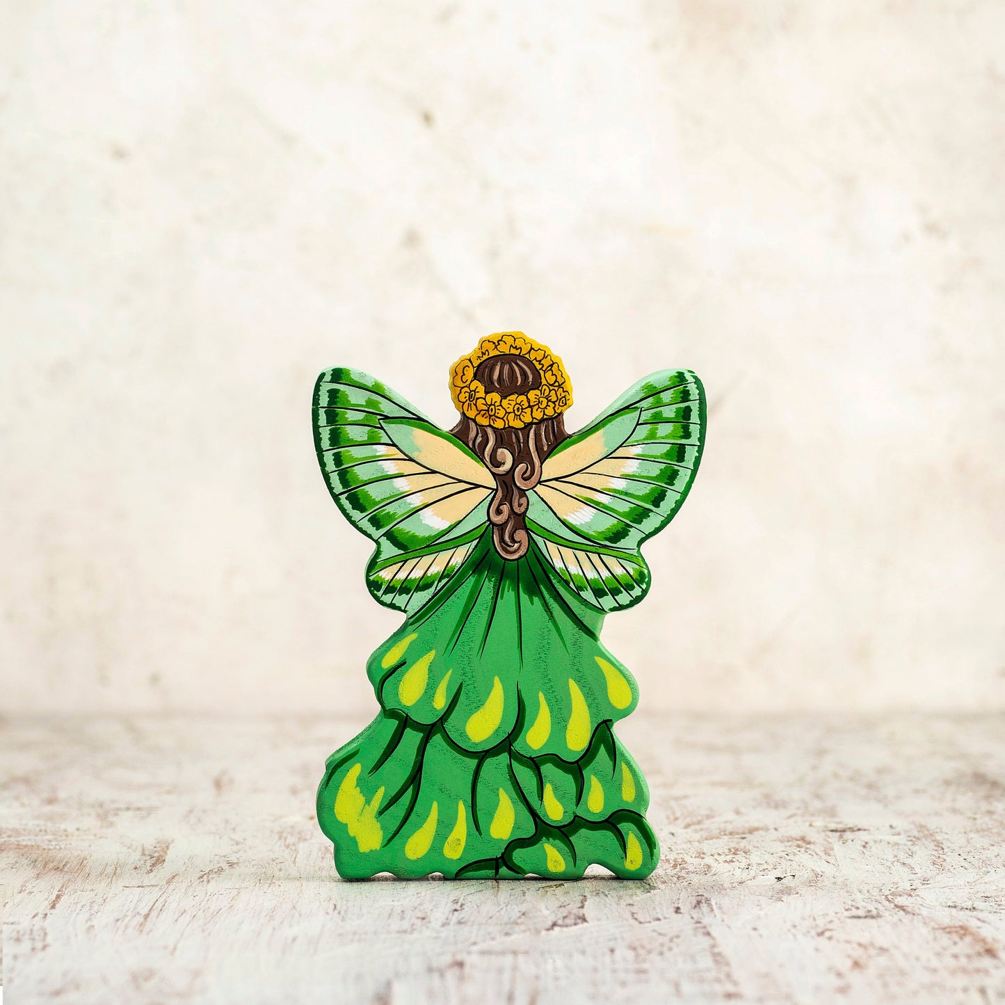 Wooden Pink Fairy figurine Flower Fairies Whimsical creatures Fairy World Handmade Fairy figurines