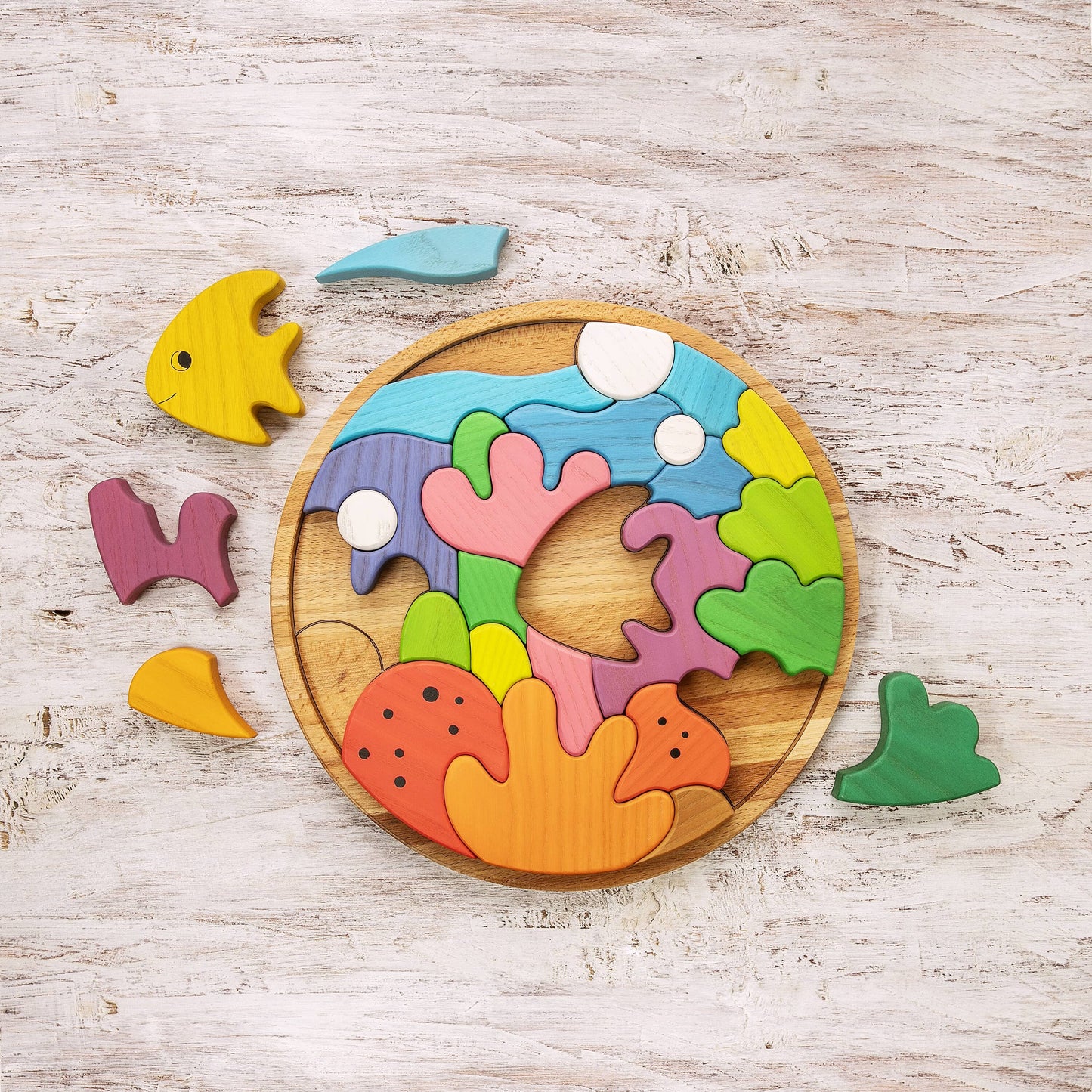 Kids Wooden Sea Puzzle - 25 Piece Ocean Life