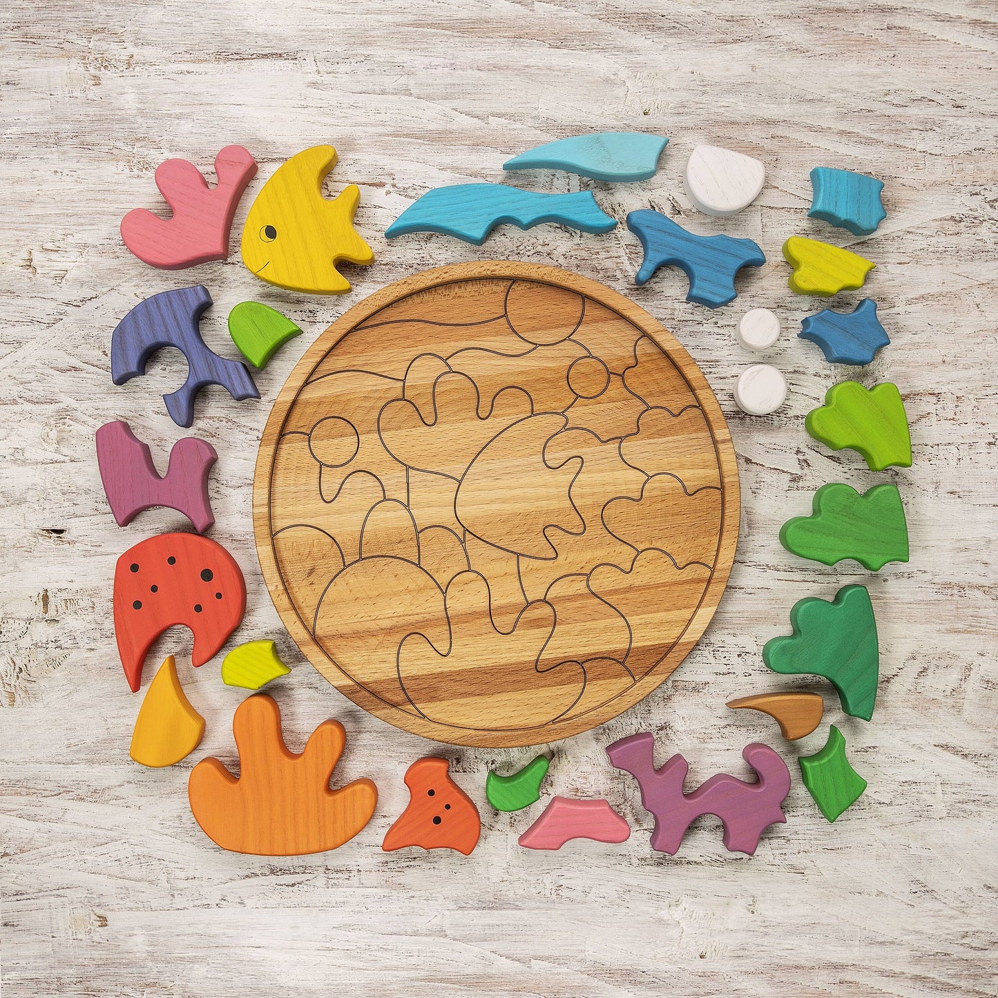 Kids Wooden Sea Puzzle - 25 Piece Ocean Life