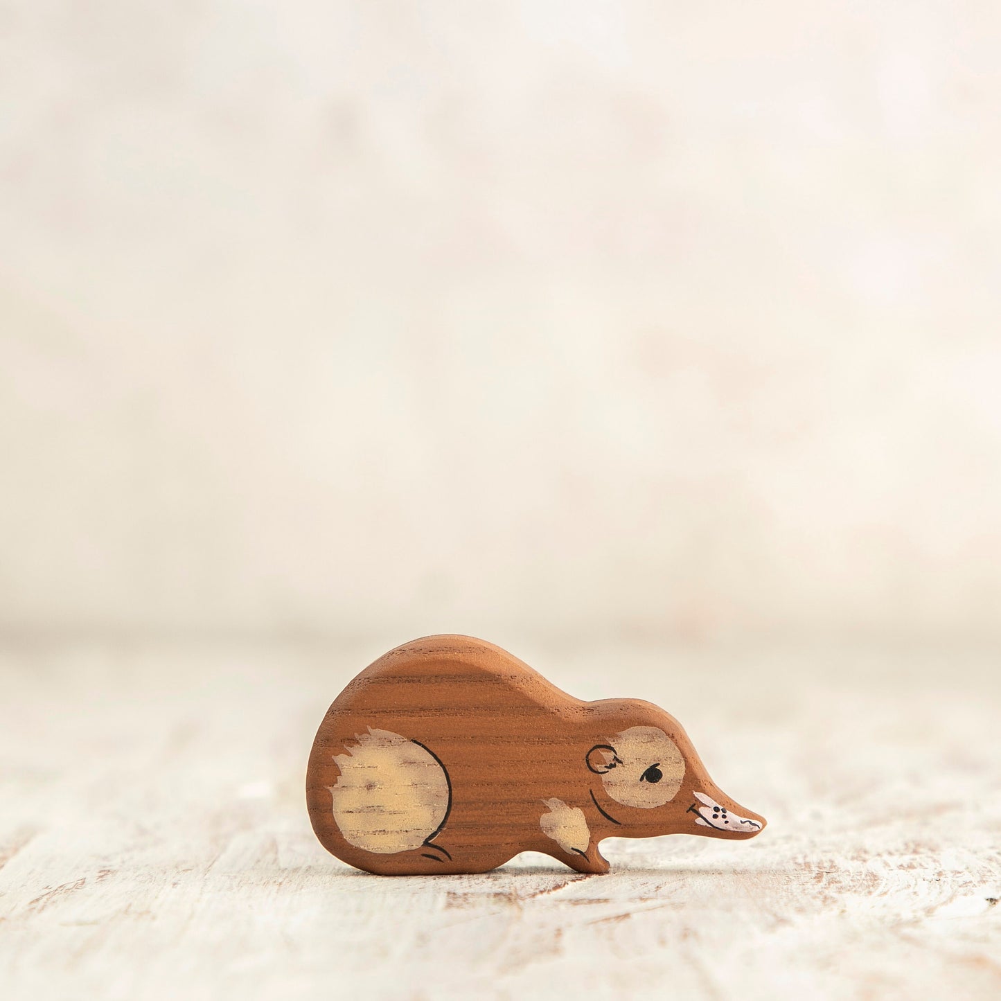 Wooden Brown Pygmy Shrew Toy