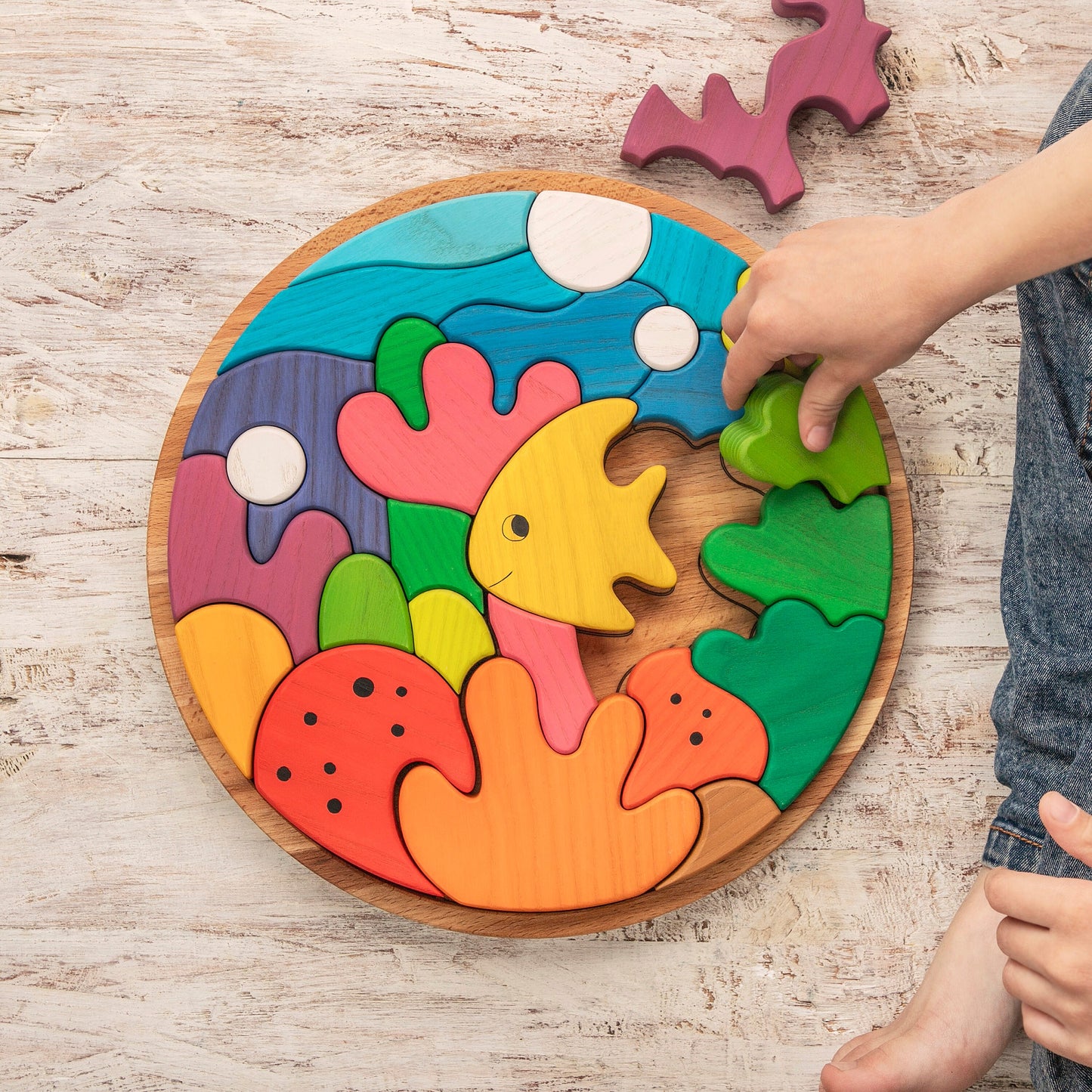 Kids Wooden Sea Puzzle - 25 Piece Ocean Life