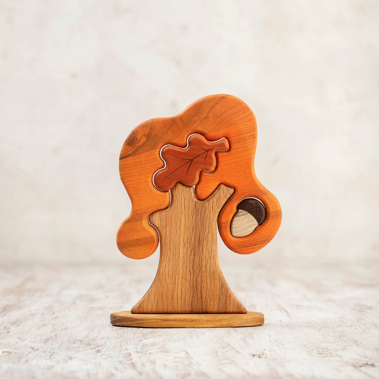 4-Piece Wooden Fall Oak Tree Toy