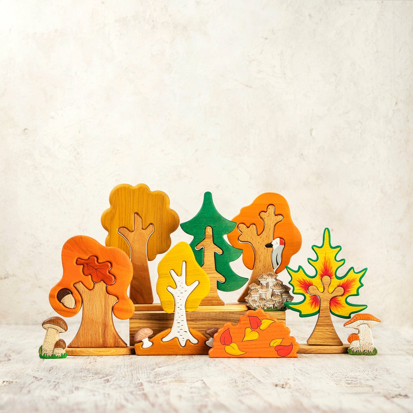 Wooden Fall Trees Set